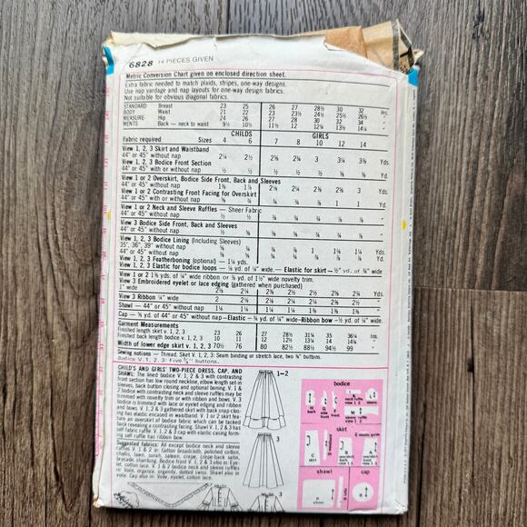 Vintage 1970s Simplicity 6828 Sewing Pattern Womens XXS Colonial Dress COMPLETE - Picture 2 of 2